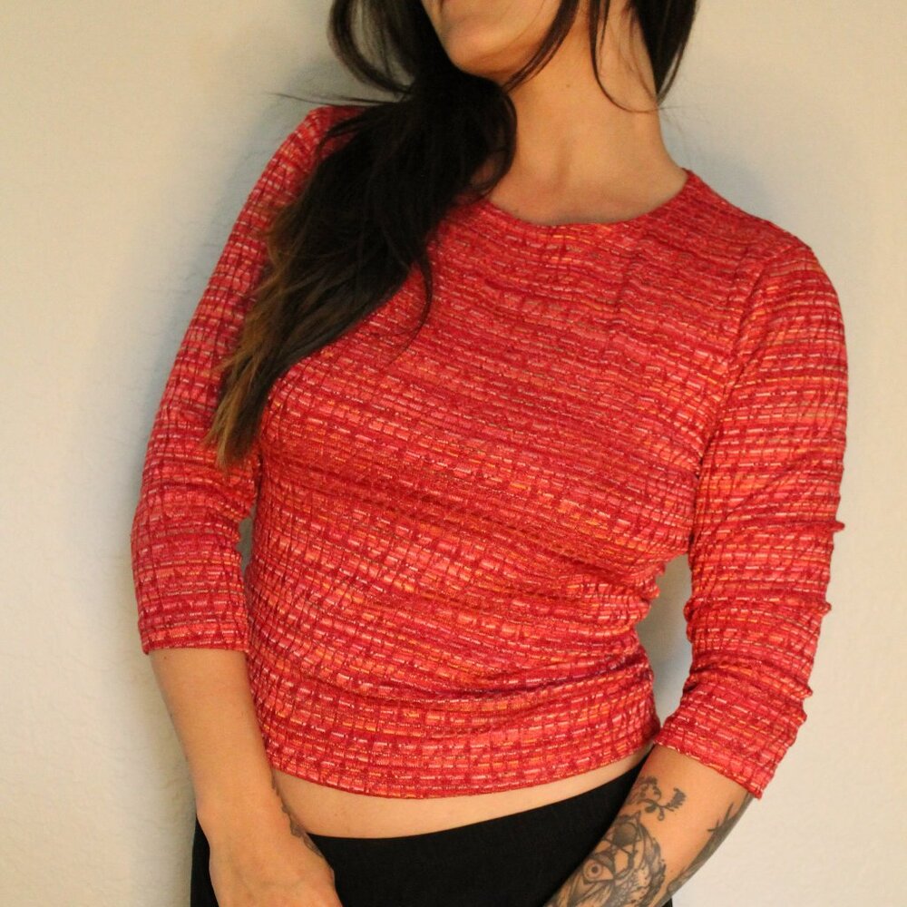 Y2K Half Sleeve Stretchy Top